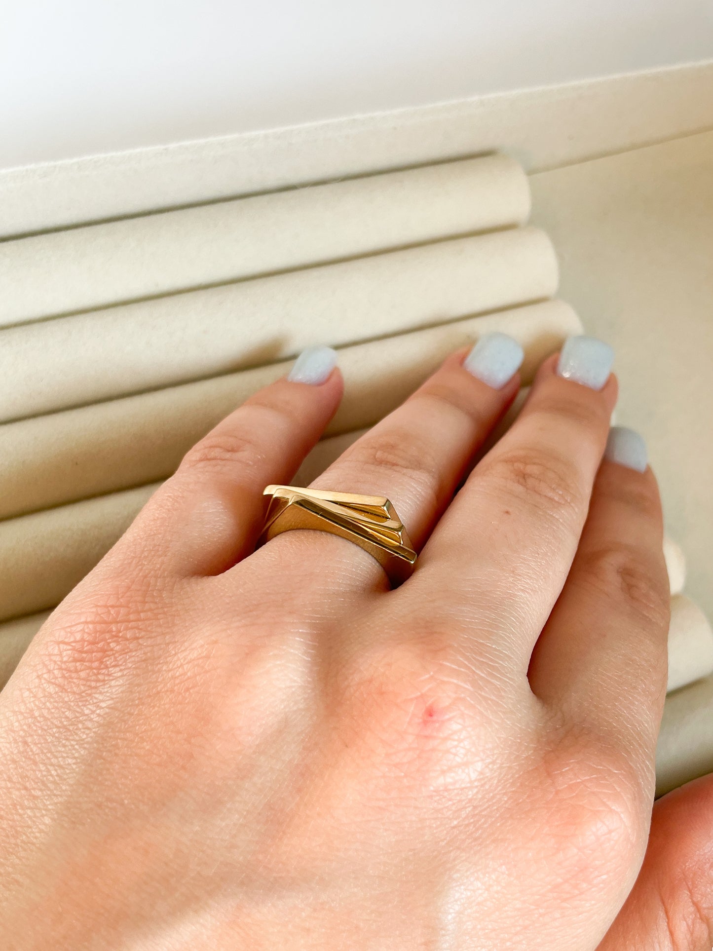 Квадратен пръстен от медицинска стомана 316L