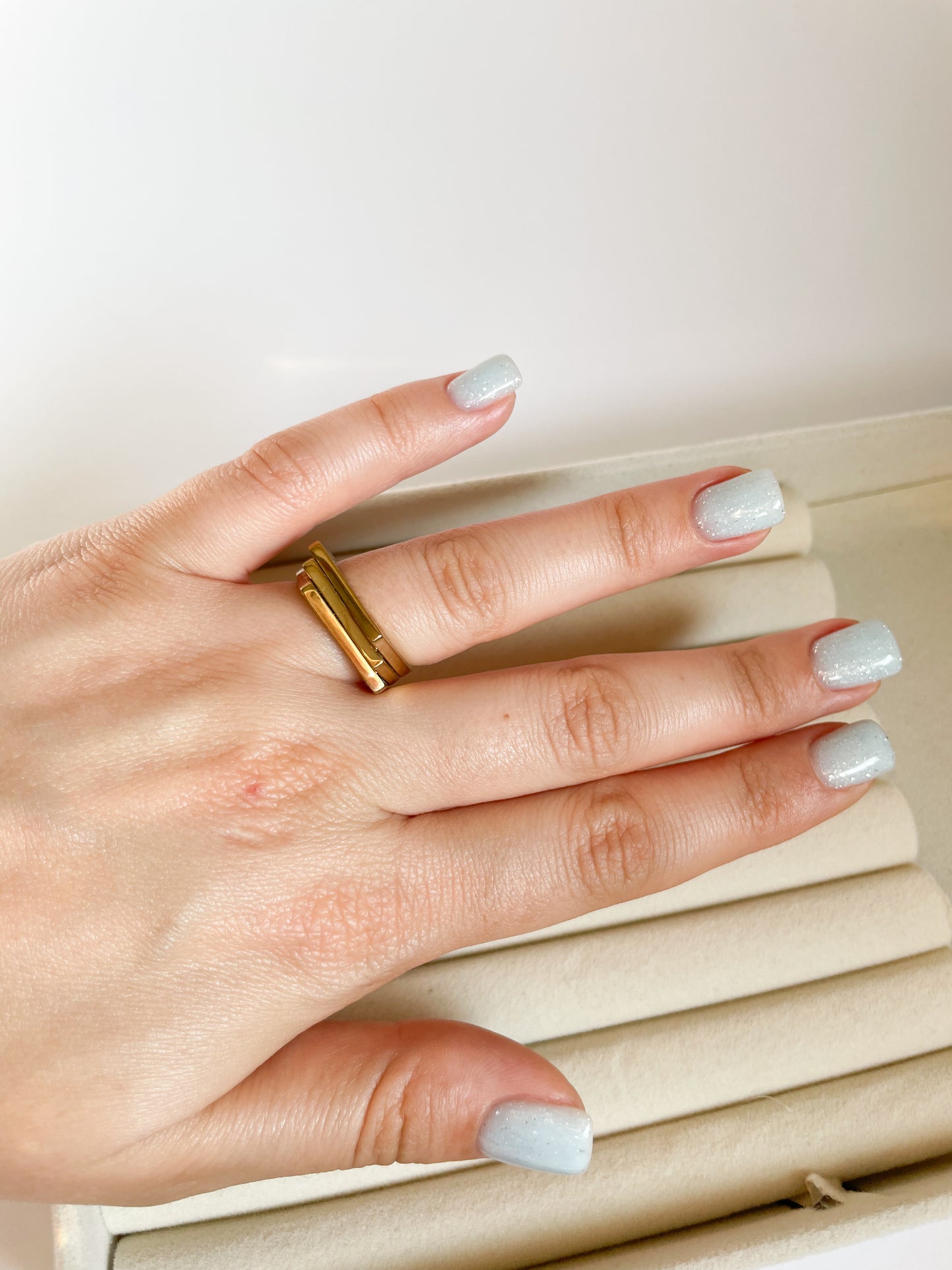 Квадратен пръстен от медицинска стомана 316L