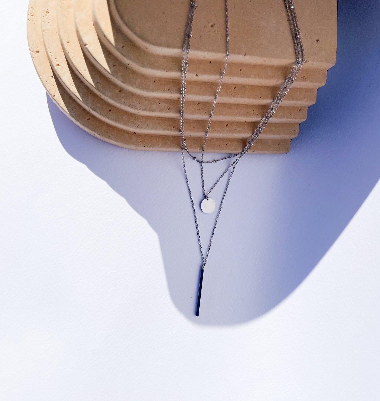 Дамско колие на три реда от медицинска стомана 316L