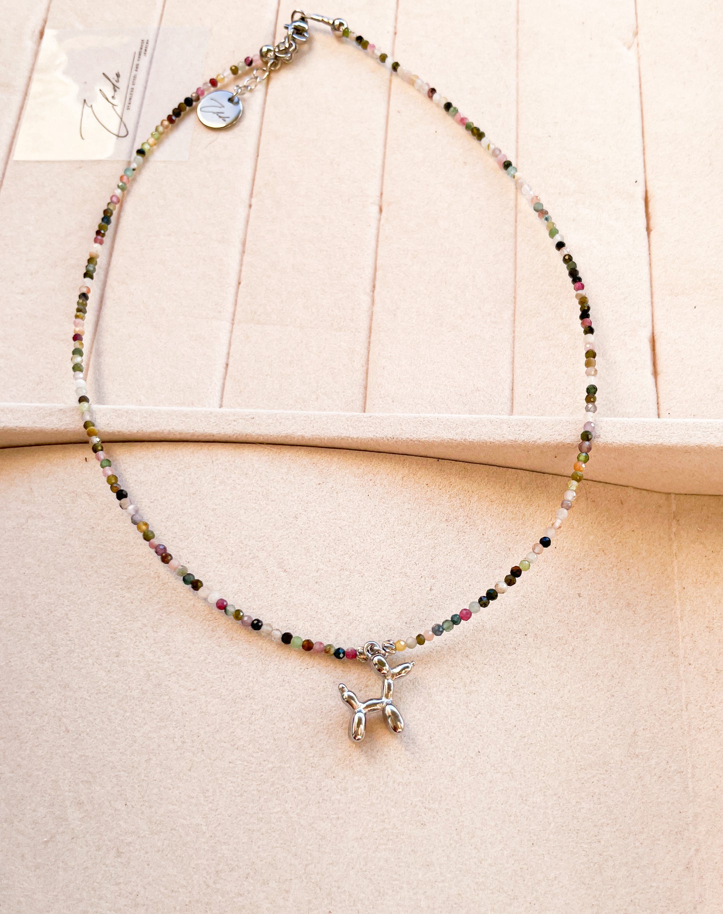 Колие “Ballon tourmaline” с висулка балонено куче и турмалин