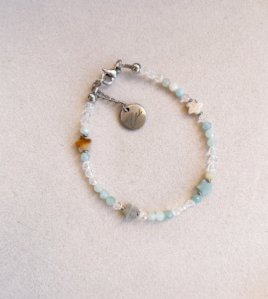 Гривна ”Amazonite” със звезди от амазонит