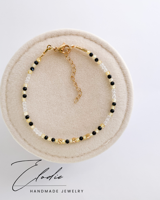 Гривна ''Jaune et noir'' с жълти и черни кристали