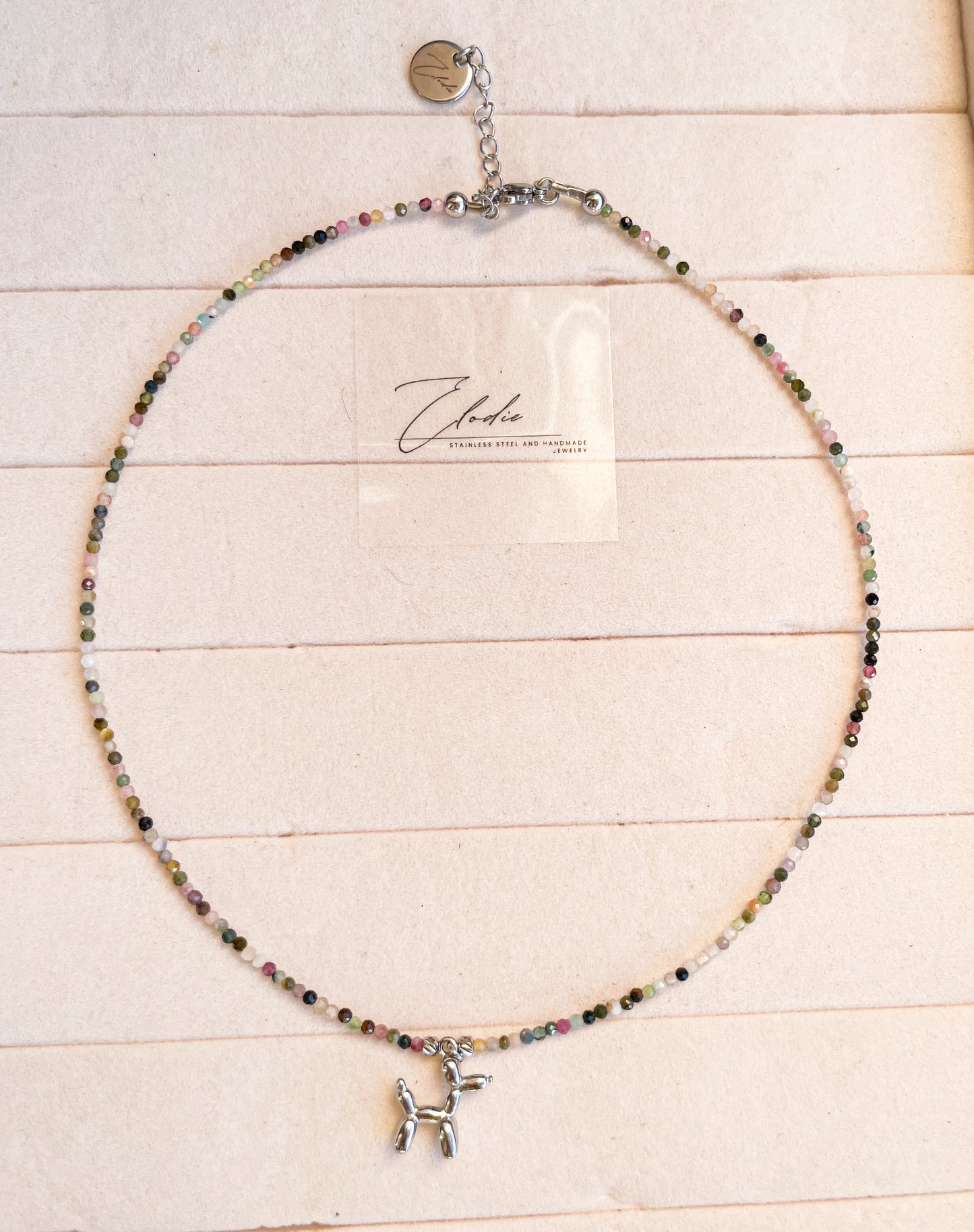 Колие “Ballon tourmaline” с висулка балонено куче и турмалин