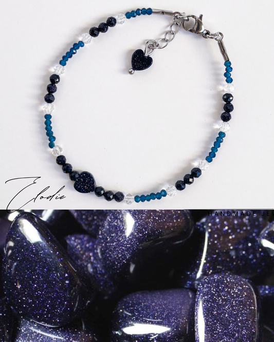 Гривна ''Аventurier bleu'' със сърце от син авантюрин