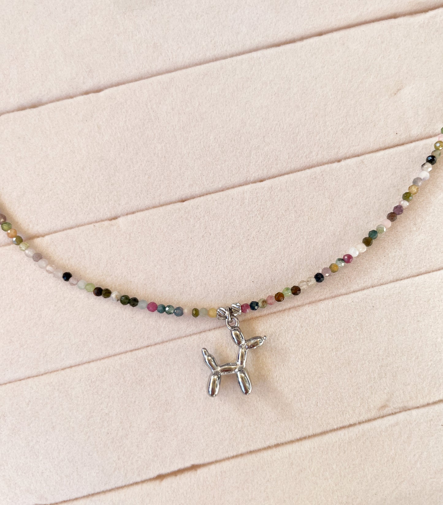 Колие “Ballon tourmaline” с висулка балонено куче и турмалин