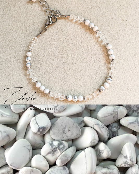 Гривна ''Howlite blanche'' с бял хаулит