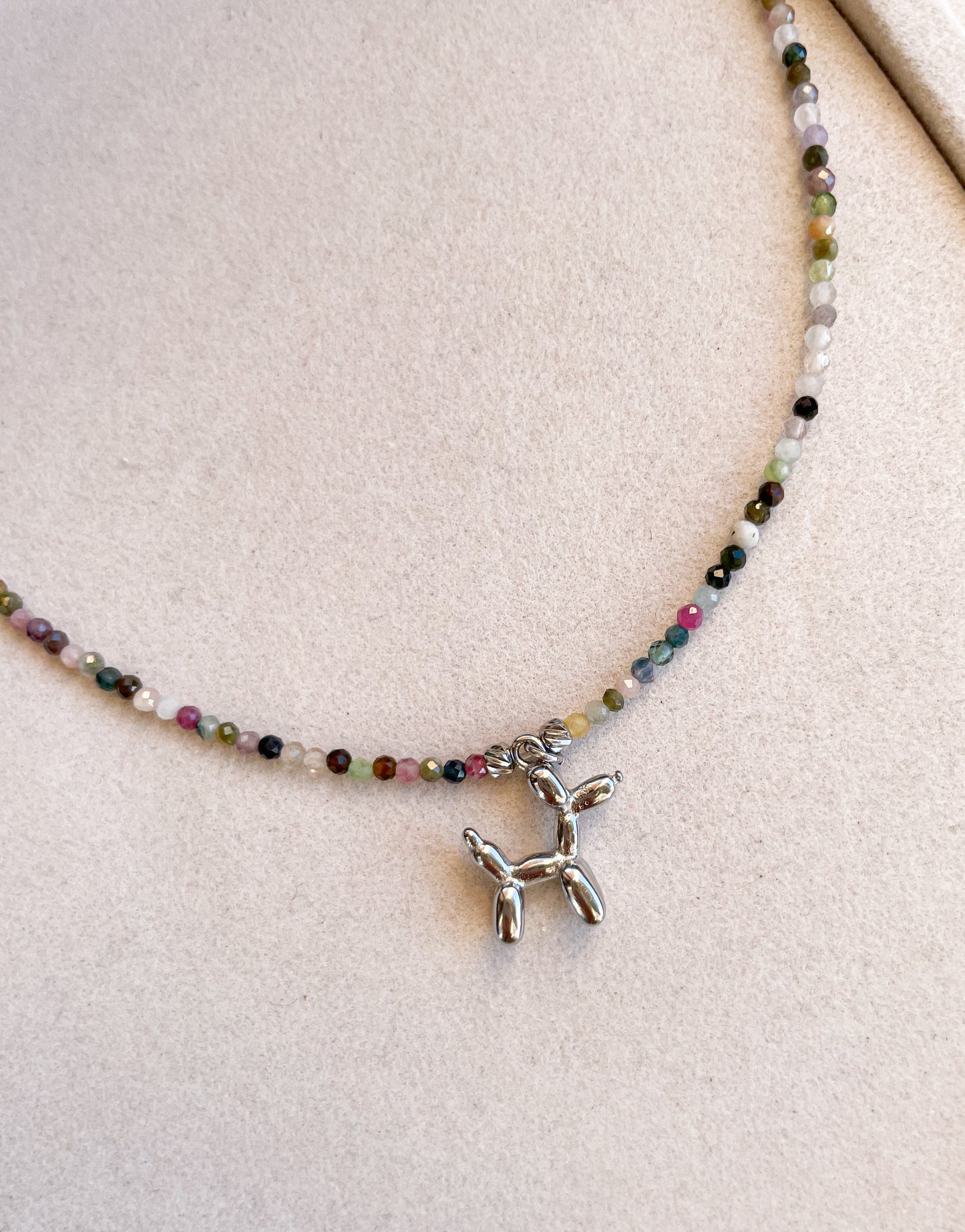 Колие “Ballon tourmaline” с висулка балонено куче и турмалин