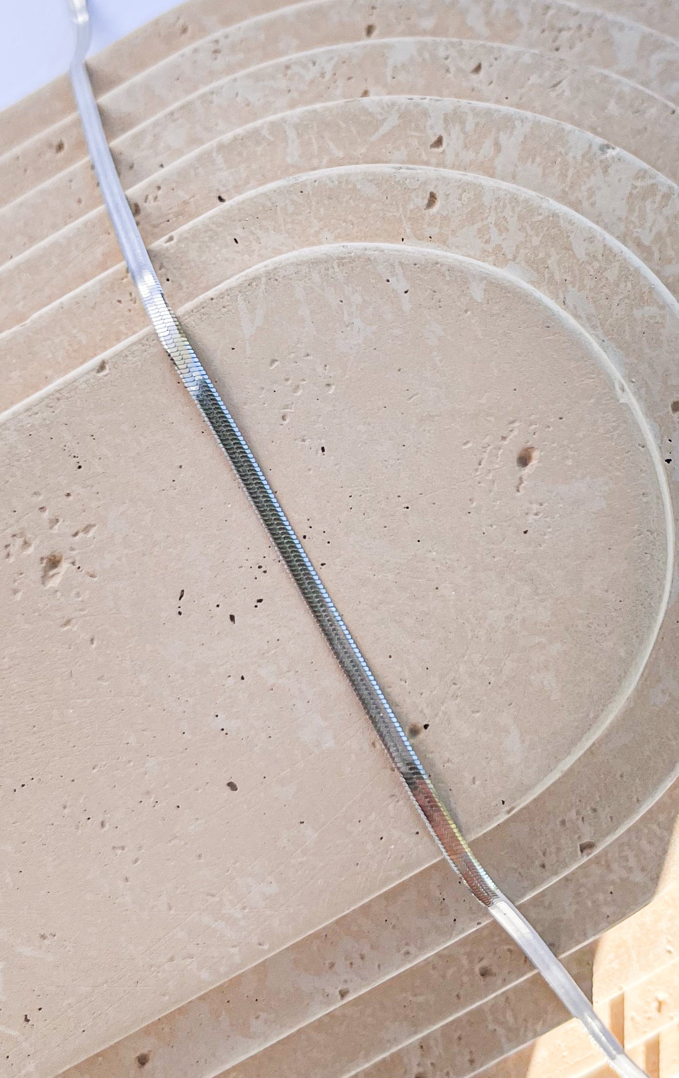 Тънък плосък синджир змийска плетка от медицинска стомана 316L- 50см